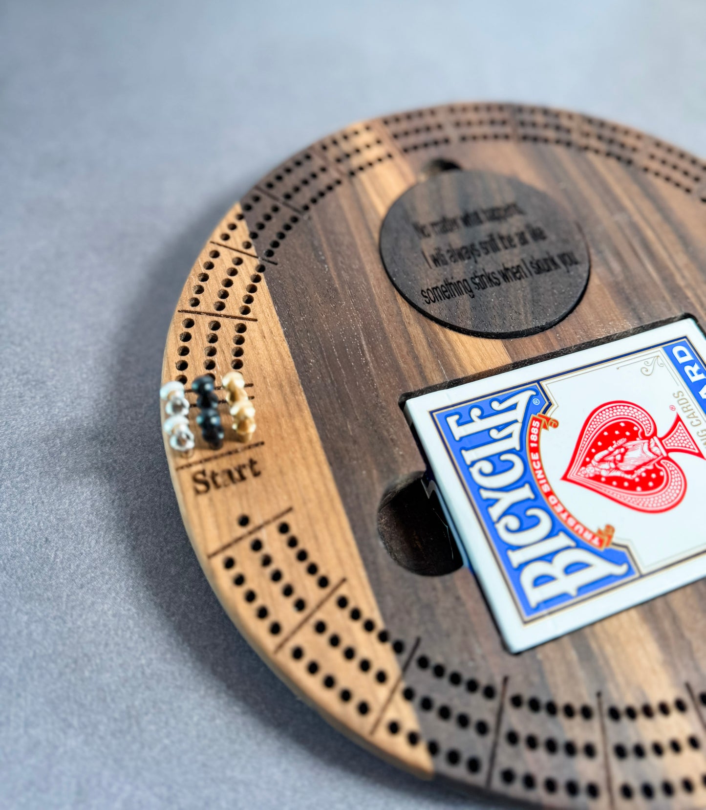 Mini Circular Cribbage Board - Travel Size