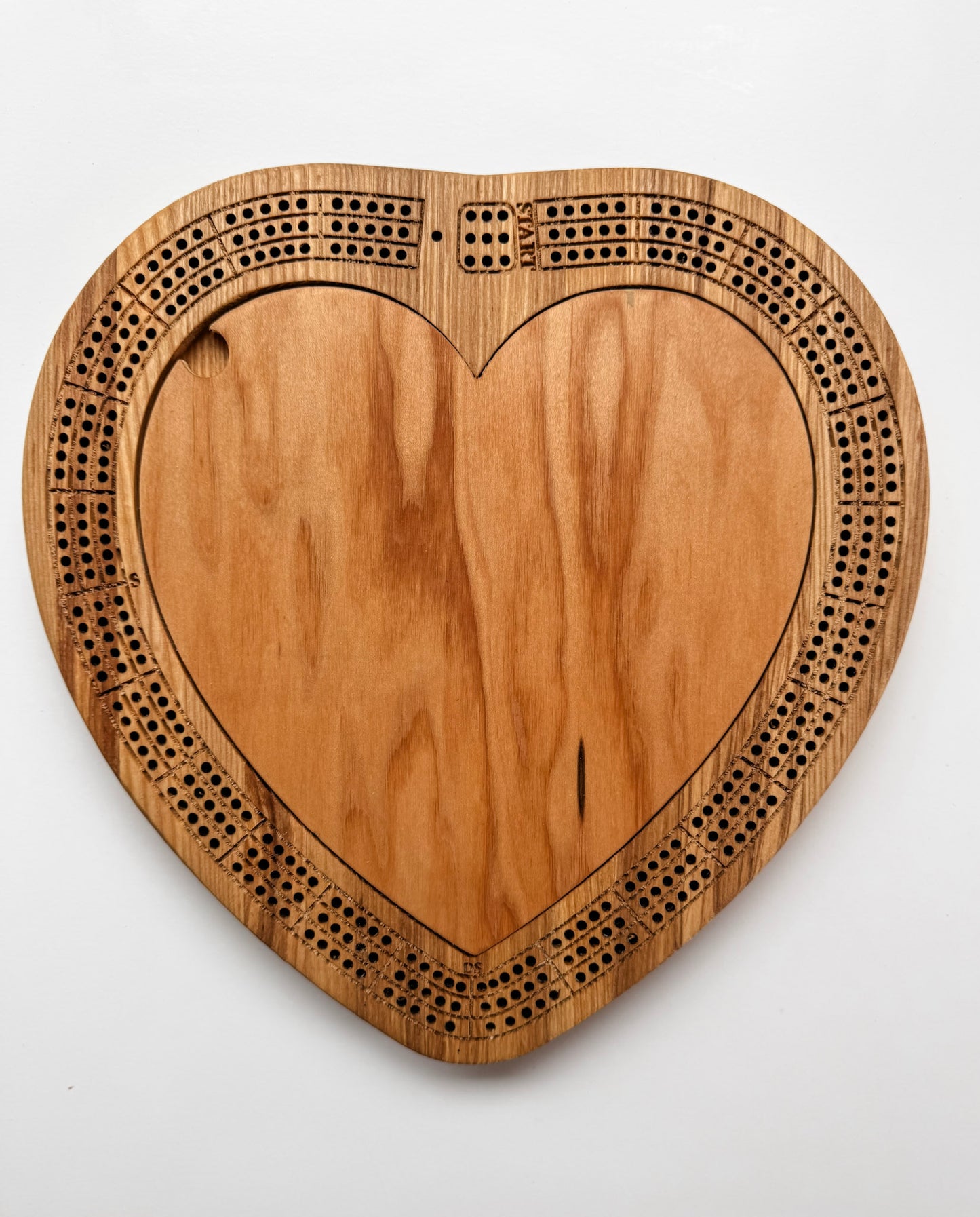 Heart-Shaped Cribbage Board