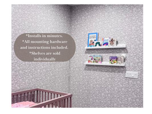 White Scalloped Kid's Floating Shelf