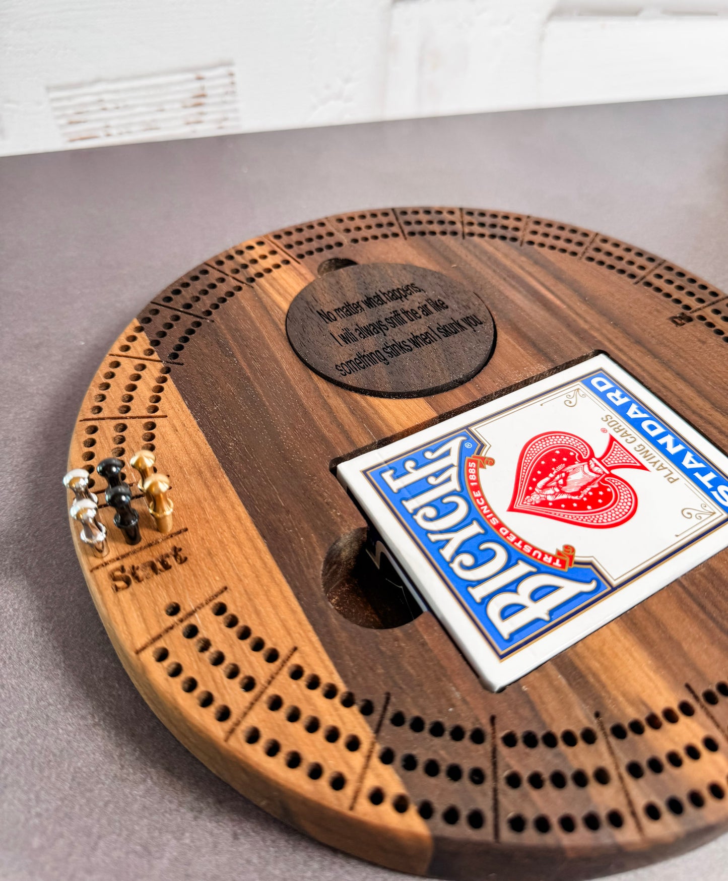 Mini Circular Cribbage Board - Travel Size