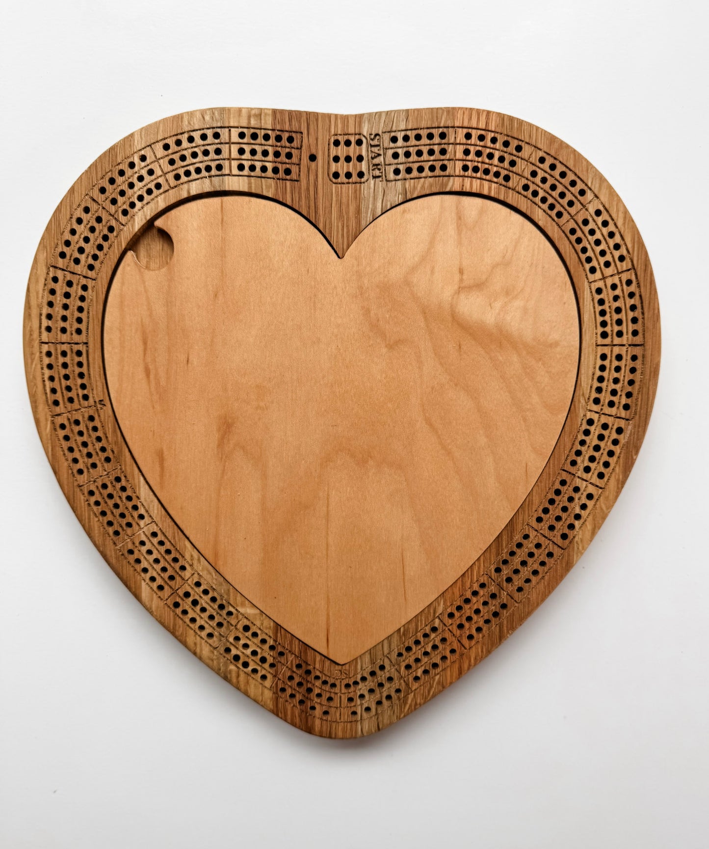 Heart-Shaped Cribbage Board
