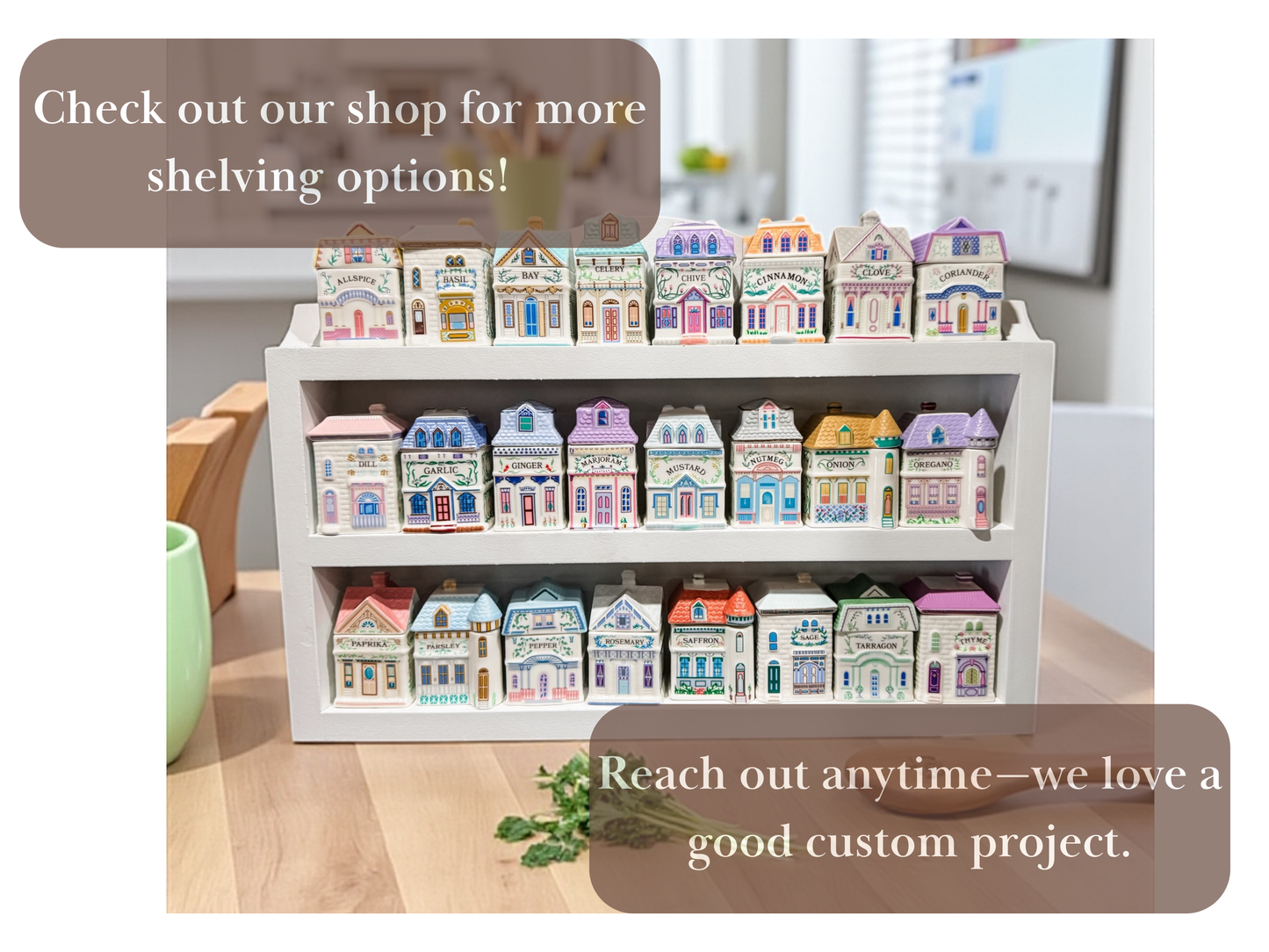 Countertop Lenox Spice Rack - Painted