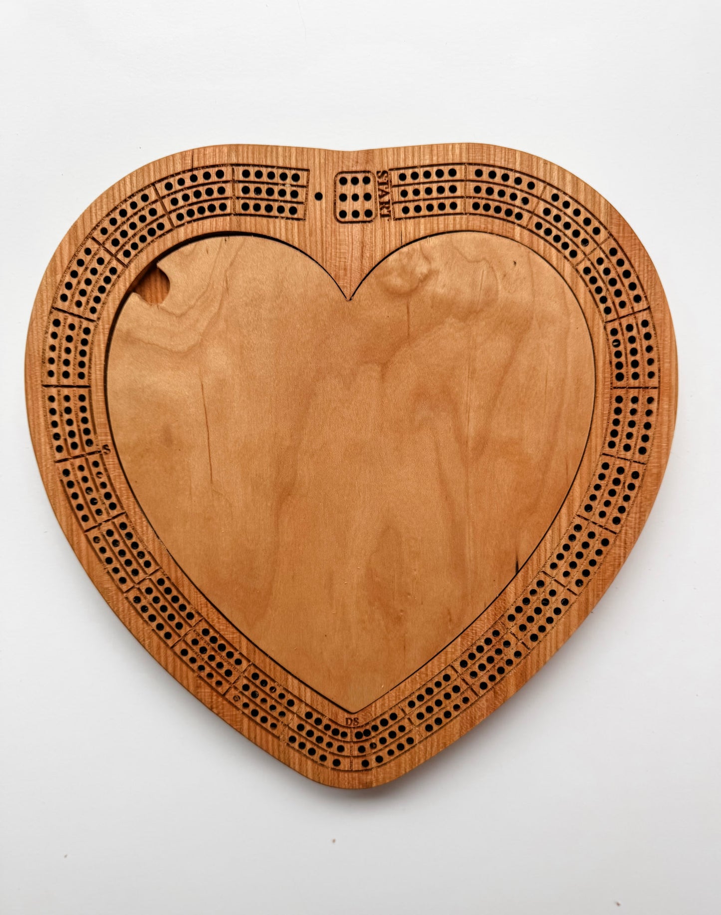 Heart-Shaped Cribbage Board