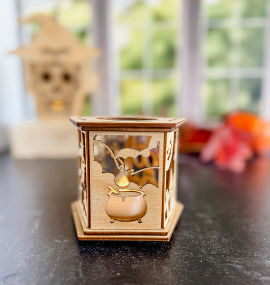 Haunted Scene Halloween Lantern Tea Light