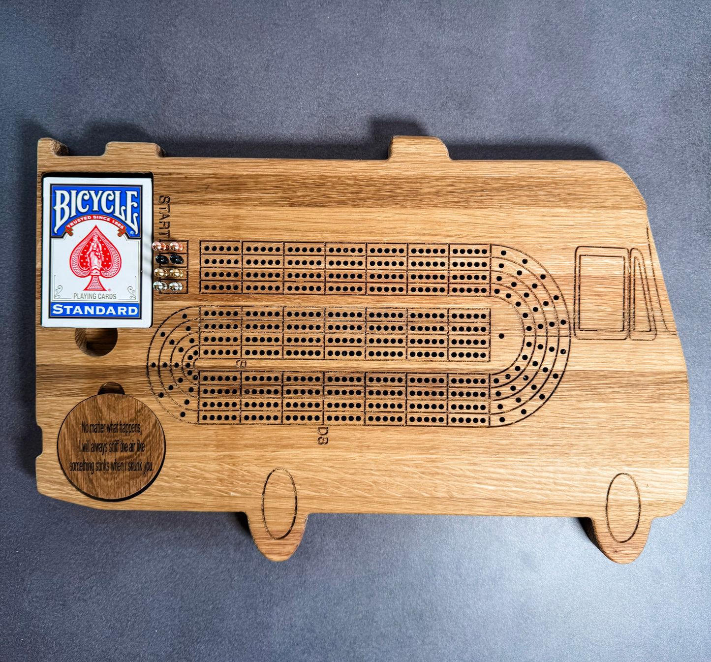 Motorcoach Cribbage Board