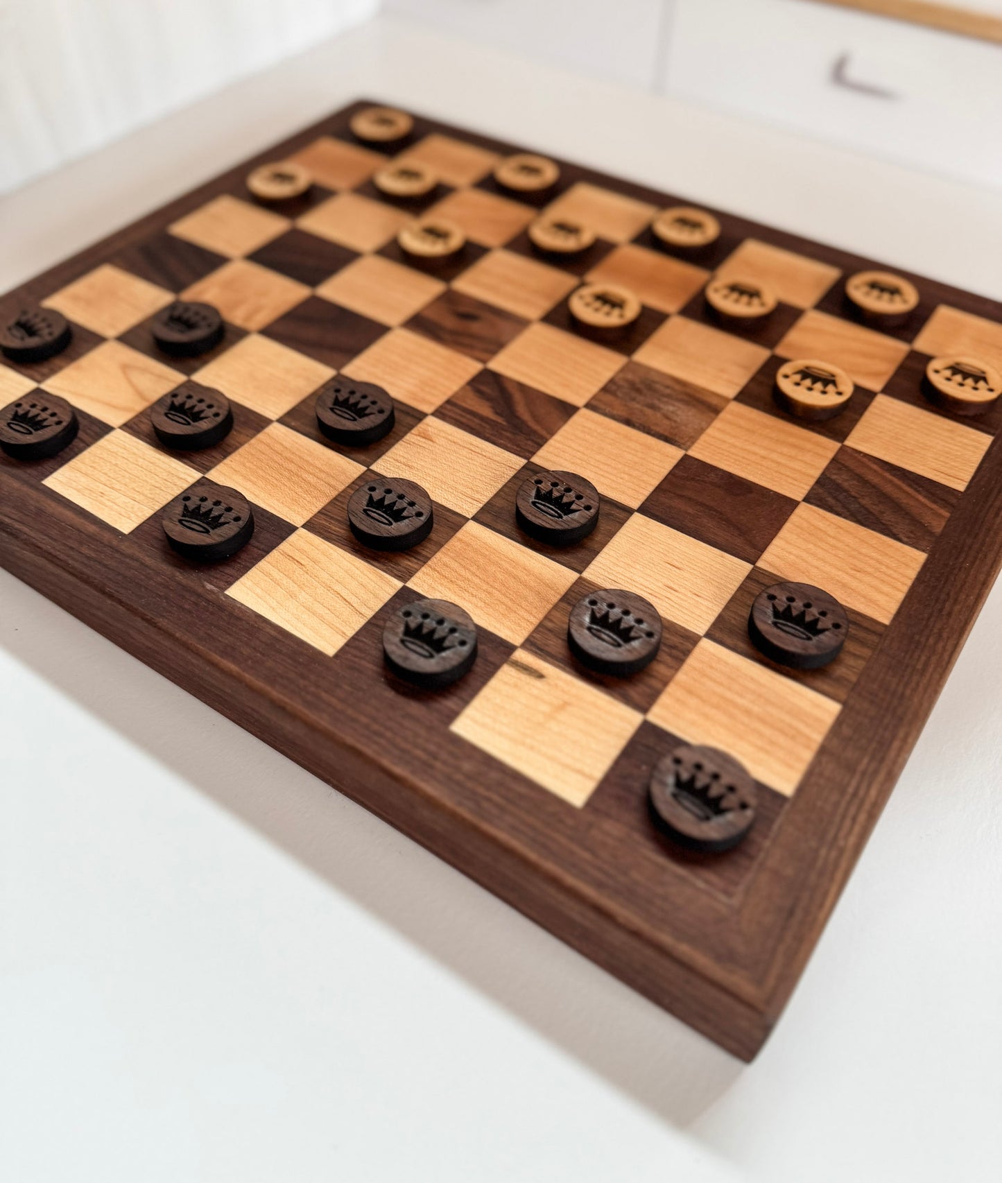 Handcrafted Checkers Board