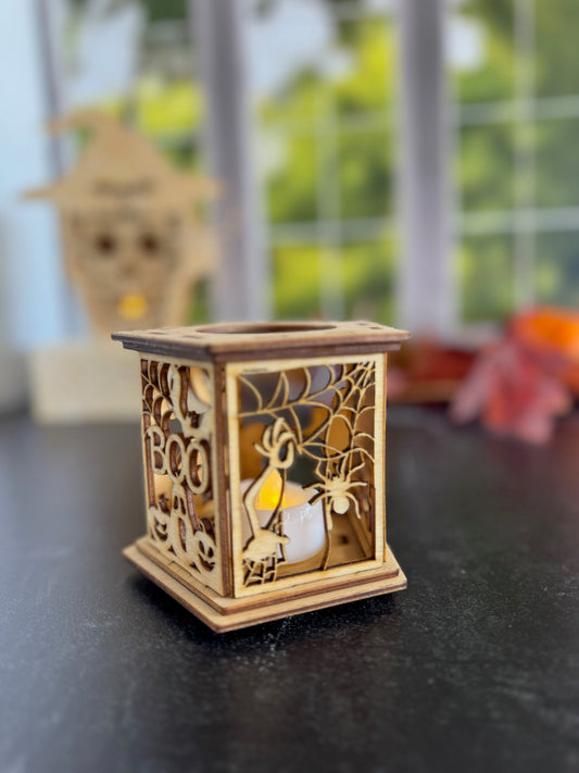 Haunted Scene Halloween Lantern Tea Light