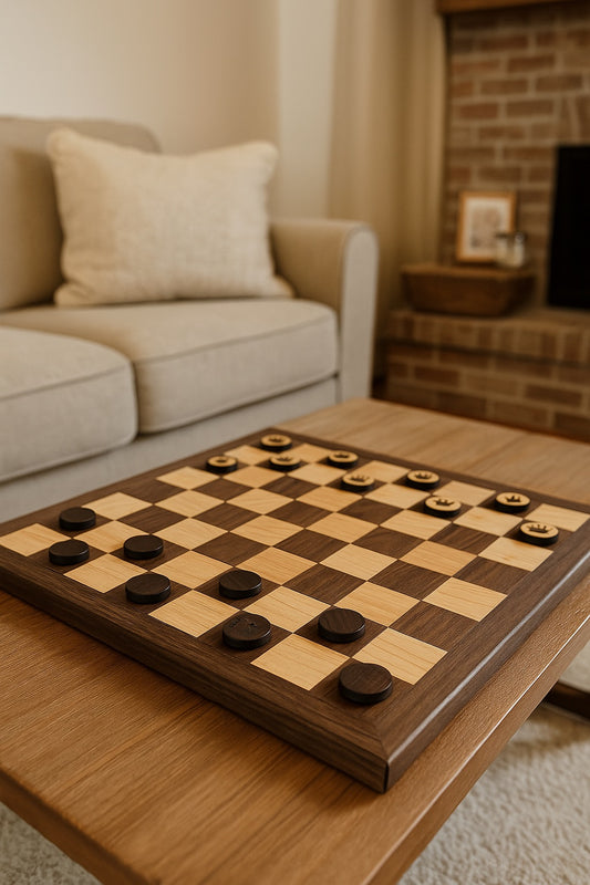 Handcrafted Checkers Board