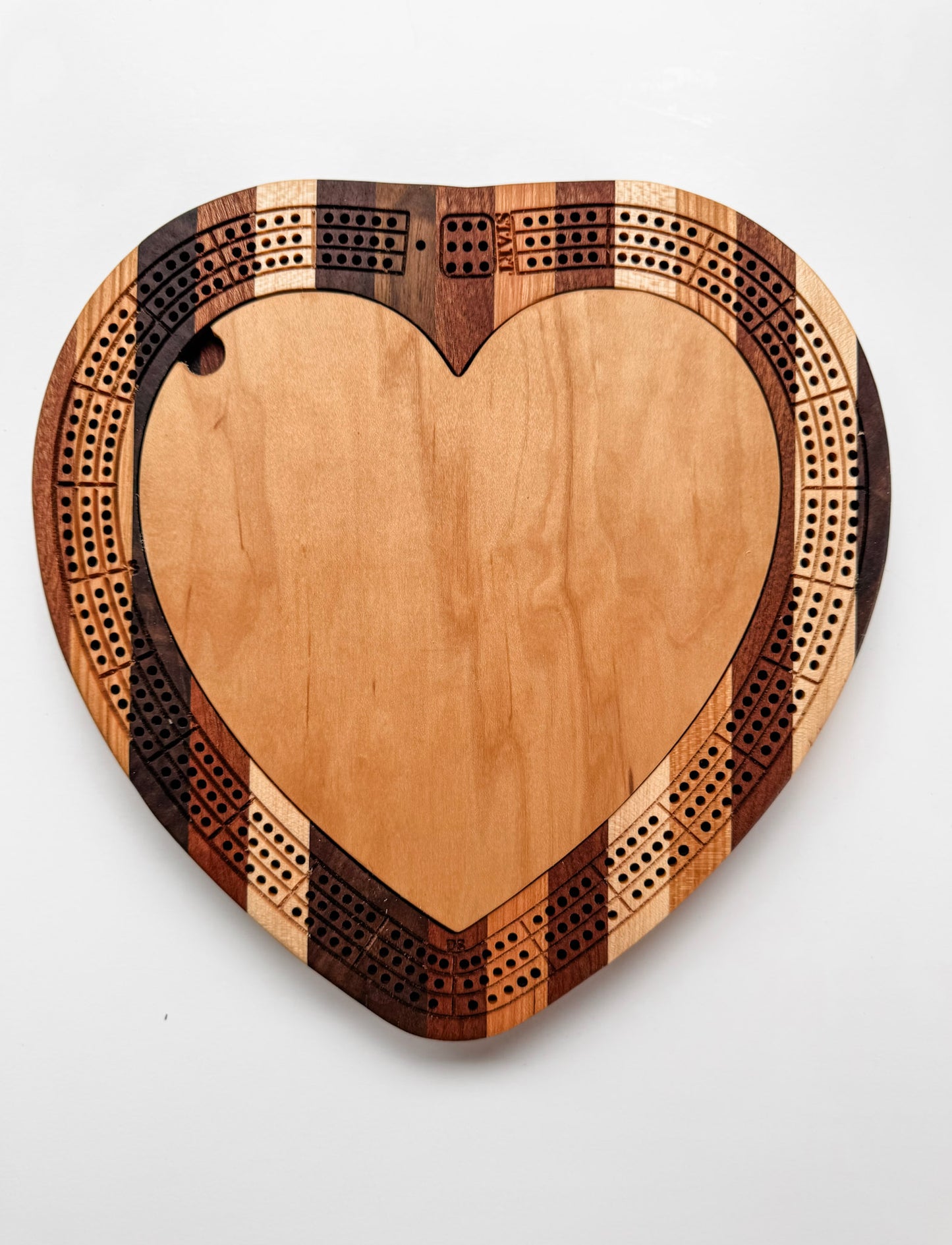 Heart-Shaped Cribbage Board