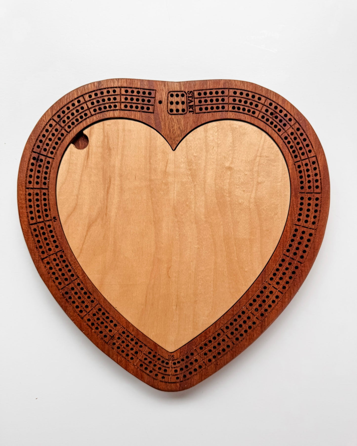 Heart-Shaped Cribbage Board