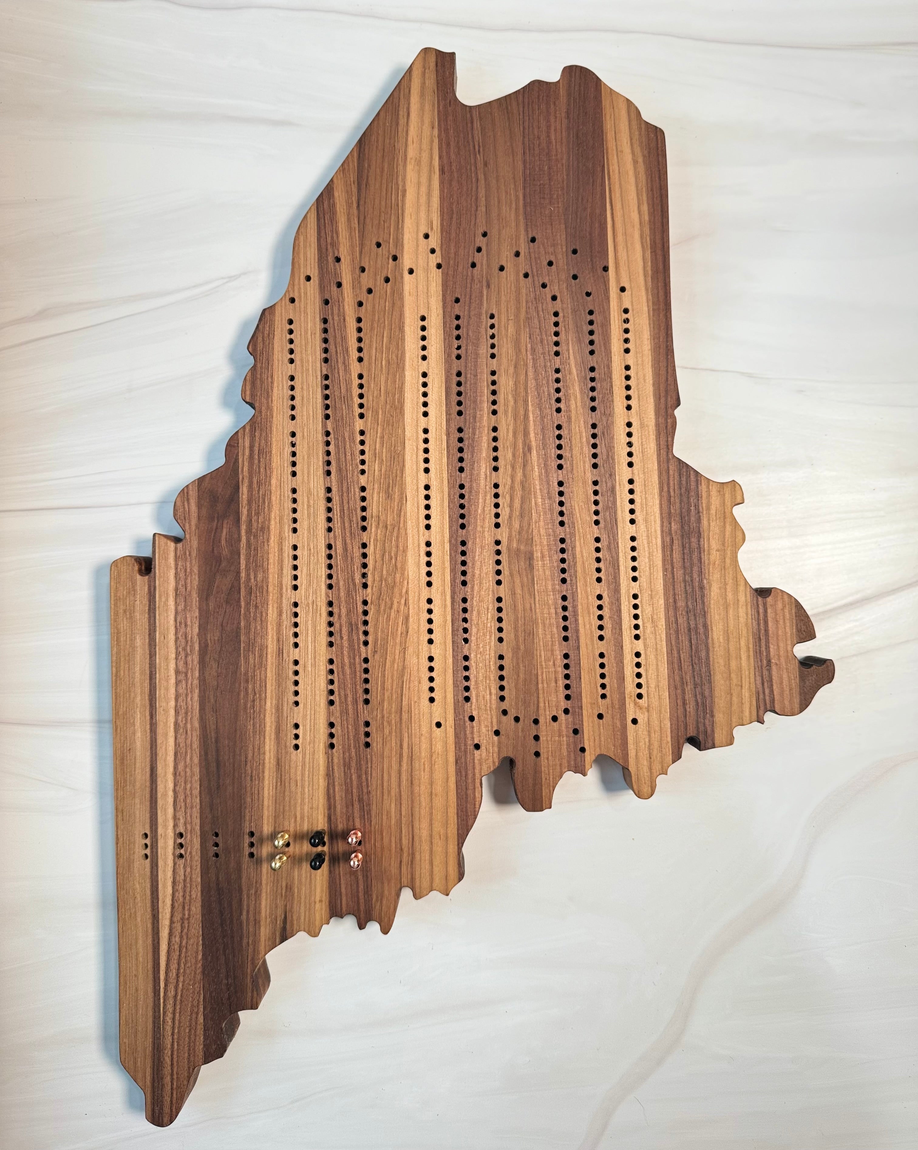 Cribbage Board - Maine state shaped – Rowe Station Woodworks