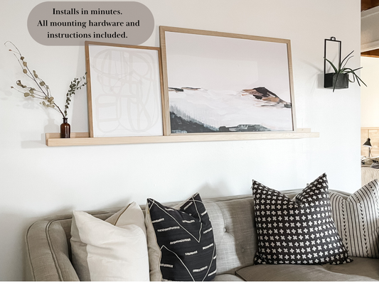 Solid Maple Floating Picture Ledge Shelf