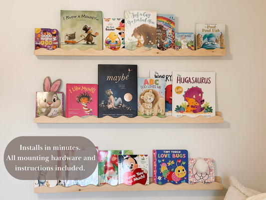 Scalloped Kid's Floating Shelf