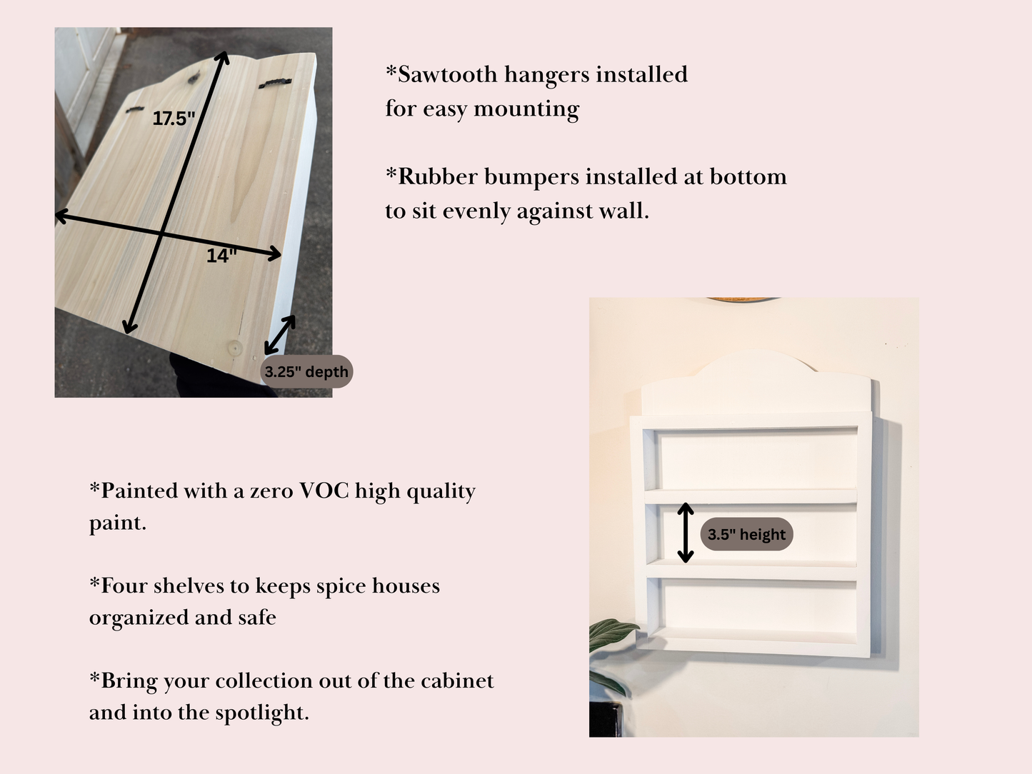 White Lenox Village Spice Rack Shelf