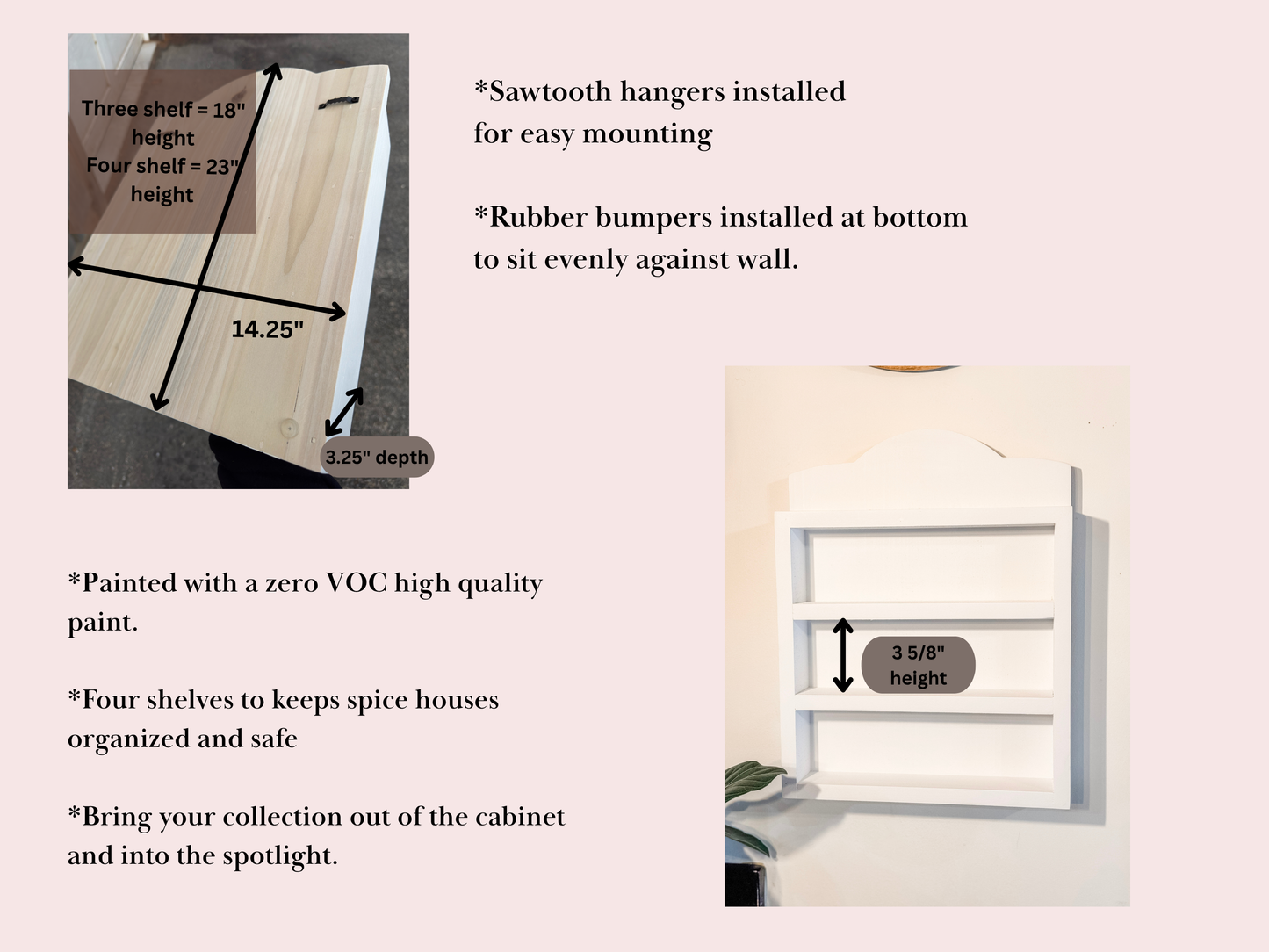 White Lenox Village Spice Rack Shelf