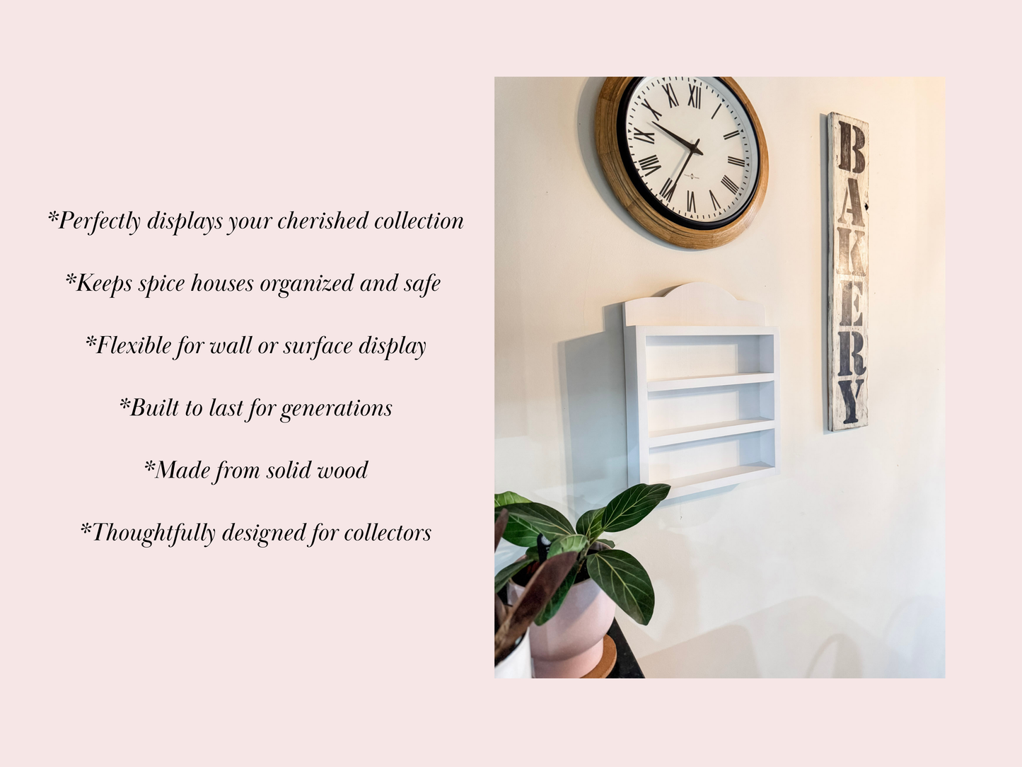White Lenox Village Spice Rack Shelf
