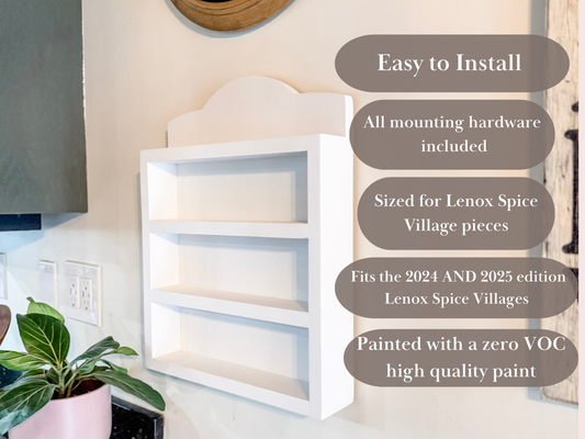 White Lenox Village Spice Rack Shelf