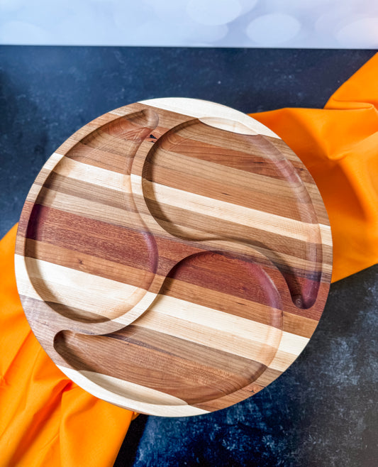 Three Section Swirl Serving Tray