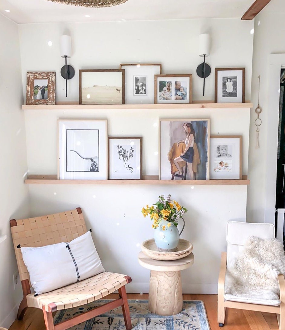 Solid Maple Floating Picture Ledge Shelf