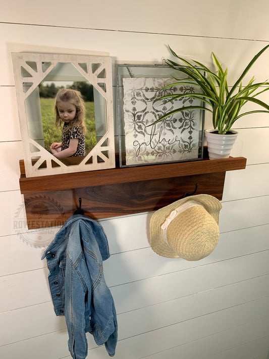 Walnut Entryway & Mudroom Coat Rack