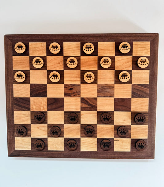 Handcrafted Checkers Board