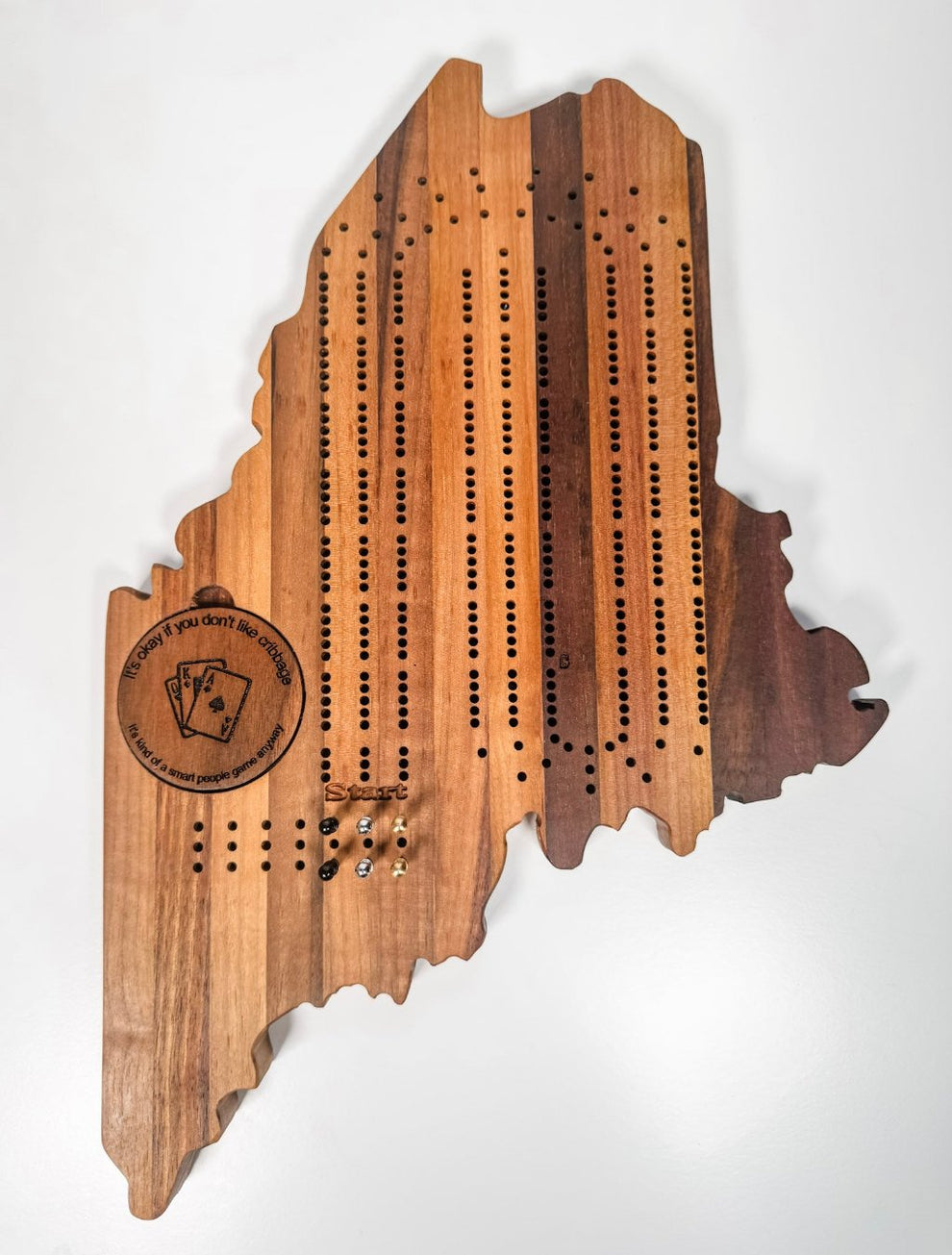 Cribbage Board - Maine state shaped – Rowe Station Woodworks