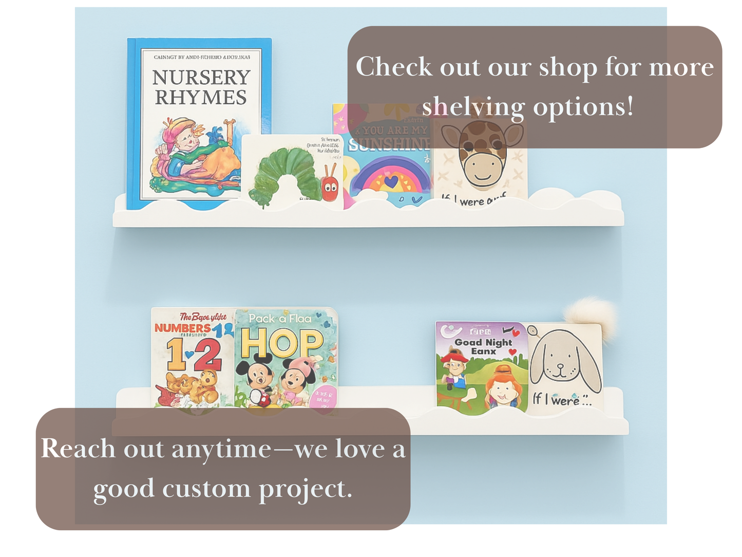 White Scalloped Kid's Floating Shelf