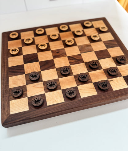 Handcrafted Checkers Board
