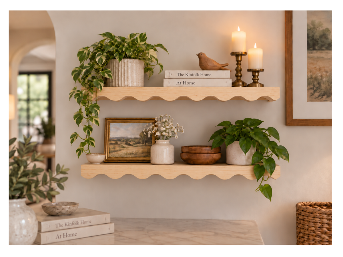 Upside Down Scalloped Wall Shelf