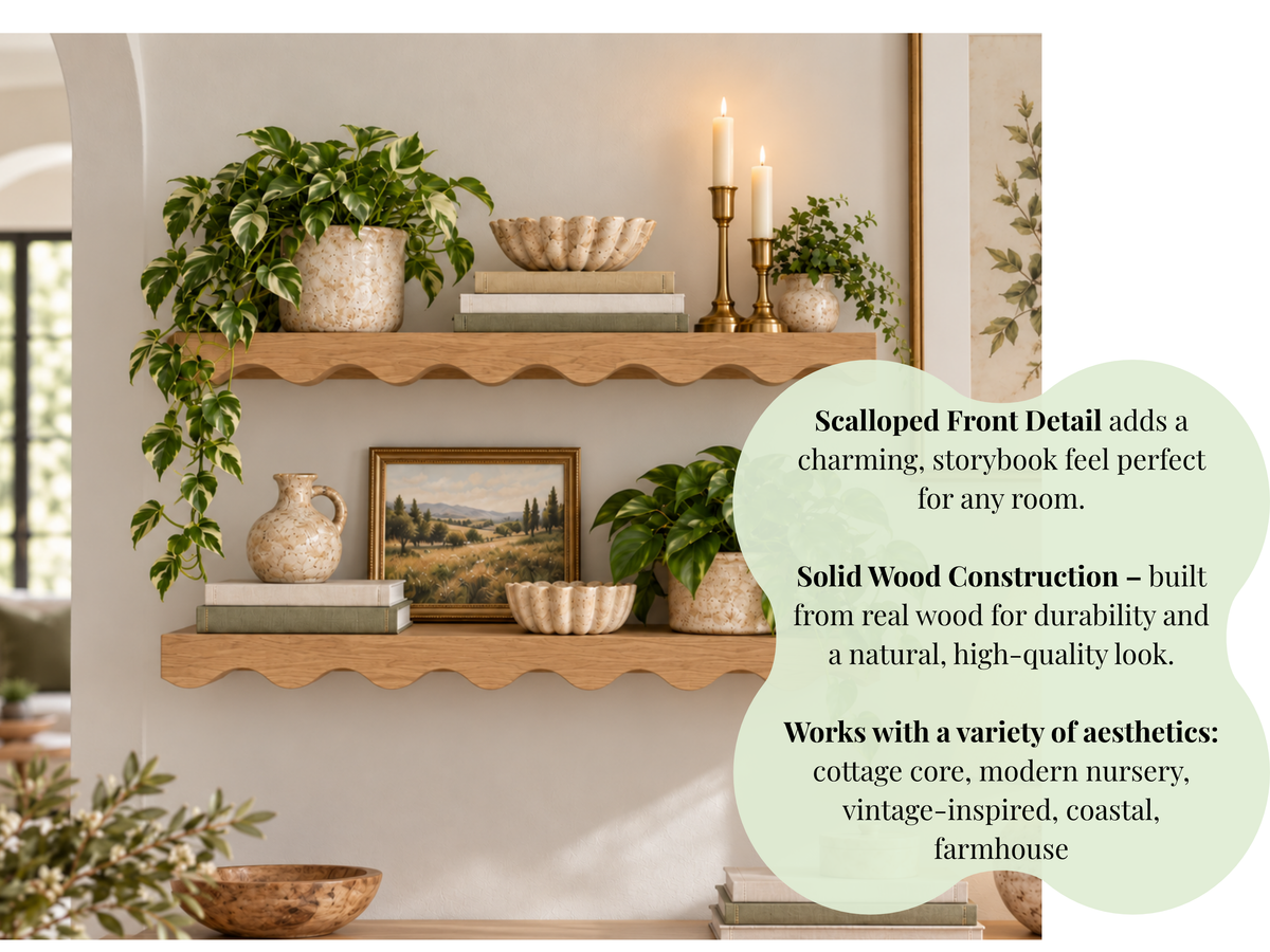 Upside Down Scalloped Wall Shelf