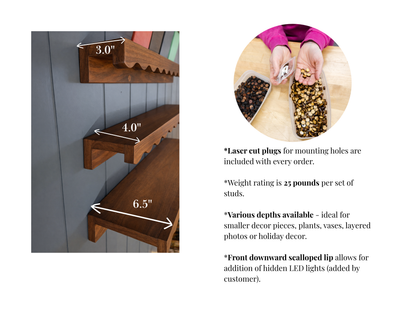 Upside Down Scalloped Wall Shelf