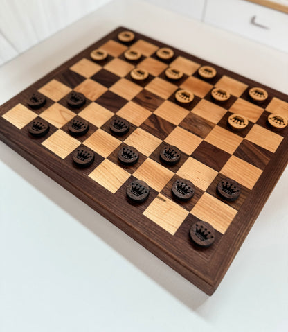 Handcrafted Checkers Board
