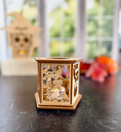 Haunted Scene Halloween Lantern Tea Light