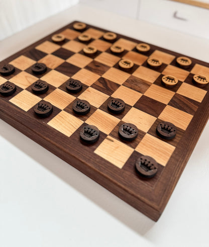 Handcrafted Checkers Board