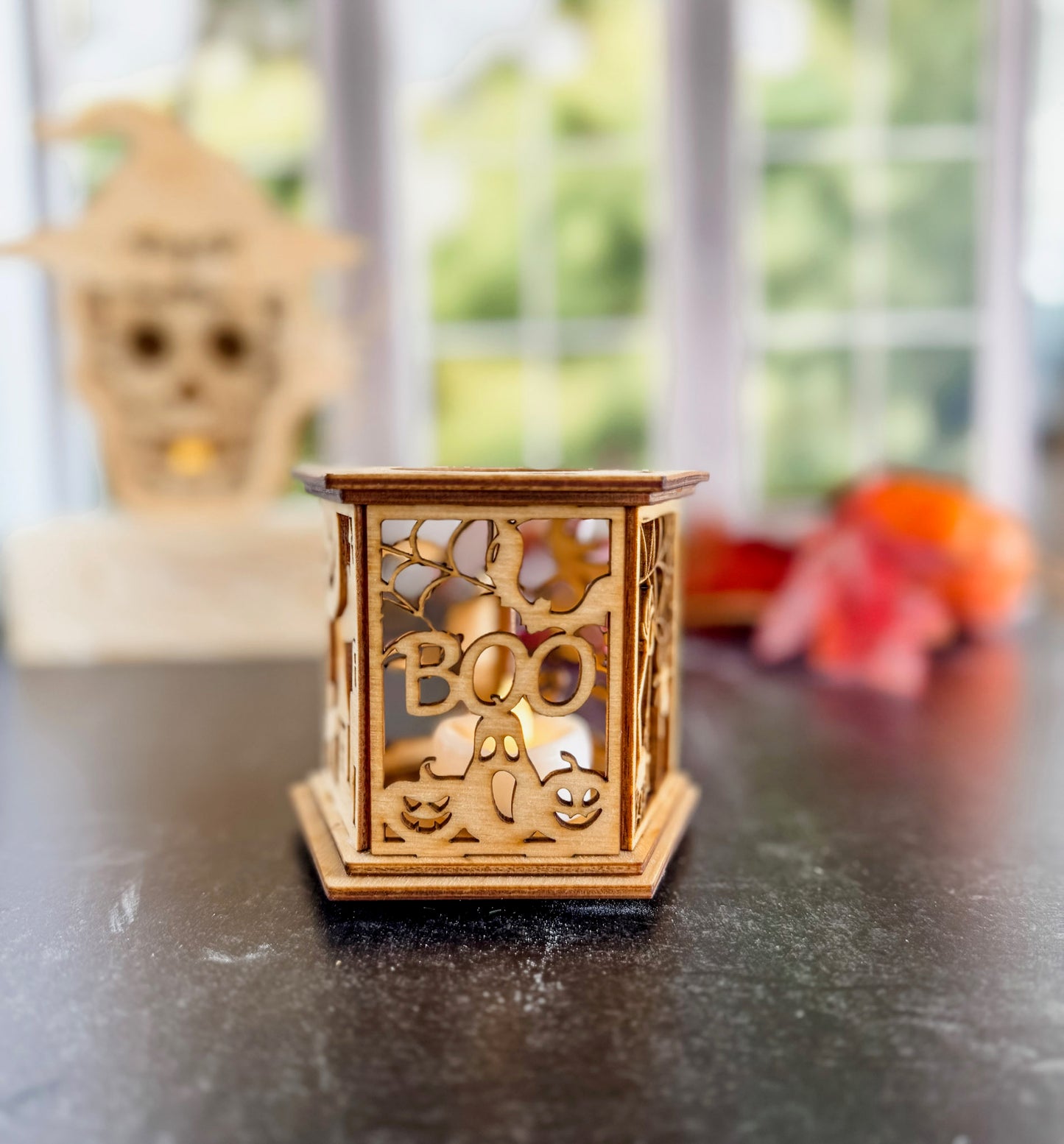 Haunted Scene Halloween Lantern Tea Light