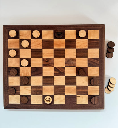Handcrafted Checkers Board