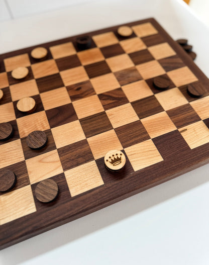 Handcrafted Checkers Board