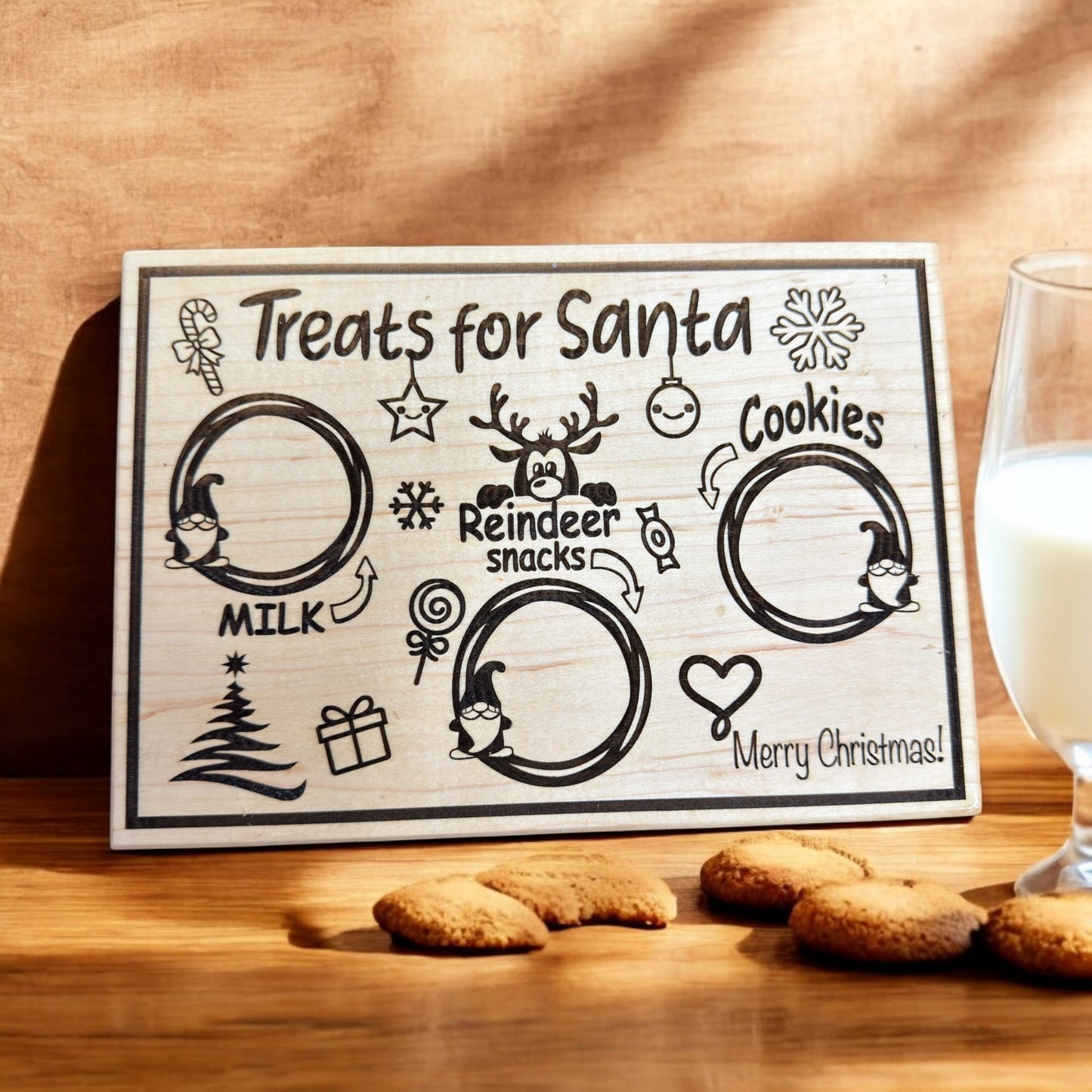 "Treats for Santa" Wooden Tray