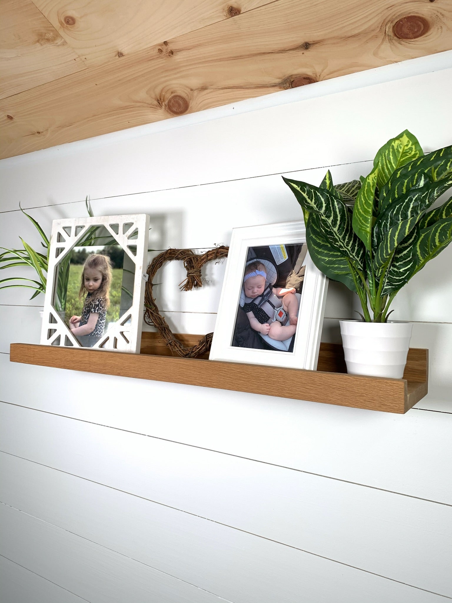 Extra-Deep White Oak Picture Ledge – Rowe Station Woodworks
