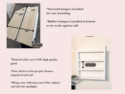 White Lenox Village Spice Rack Shelf