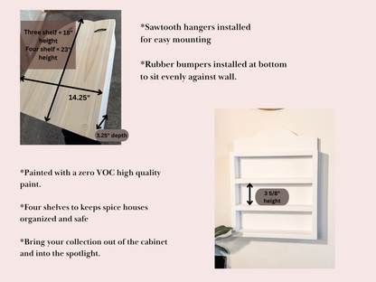 White Lenox Village Spice Rack Shelf
