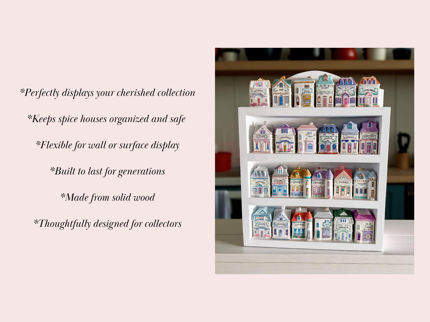 White Lenox Village Spice Rack Shelf
