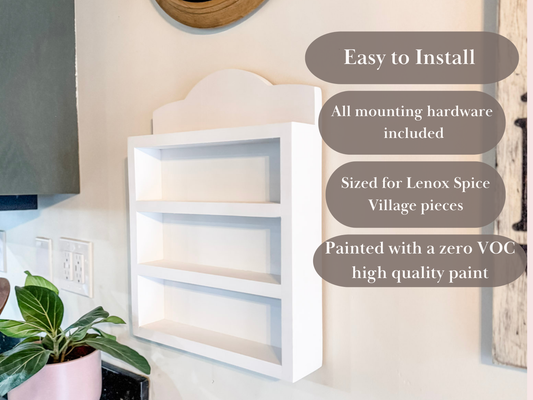 White Lenox Village Spice Rack Shelf