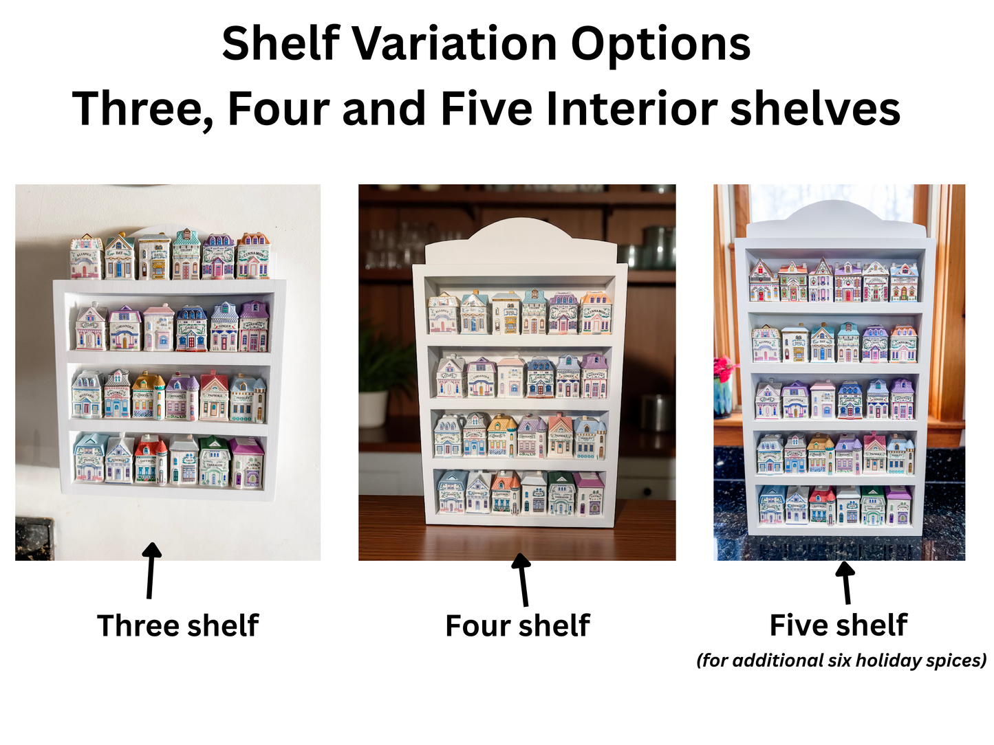 Painted Spice Rack Shelf for Lenox Spice Village