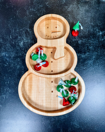 Snowman serving tray and decor piece