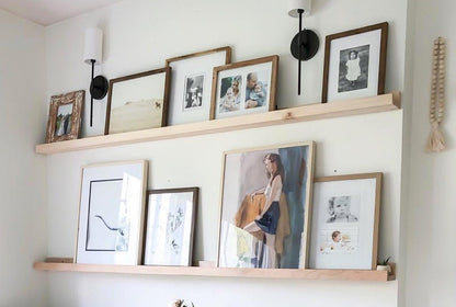 Solid Maple Floating Picture Ledge Shelf