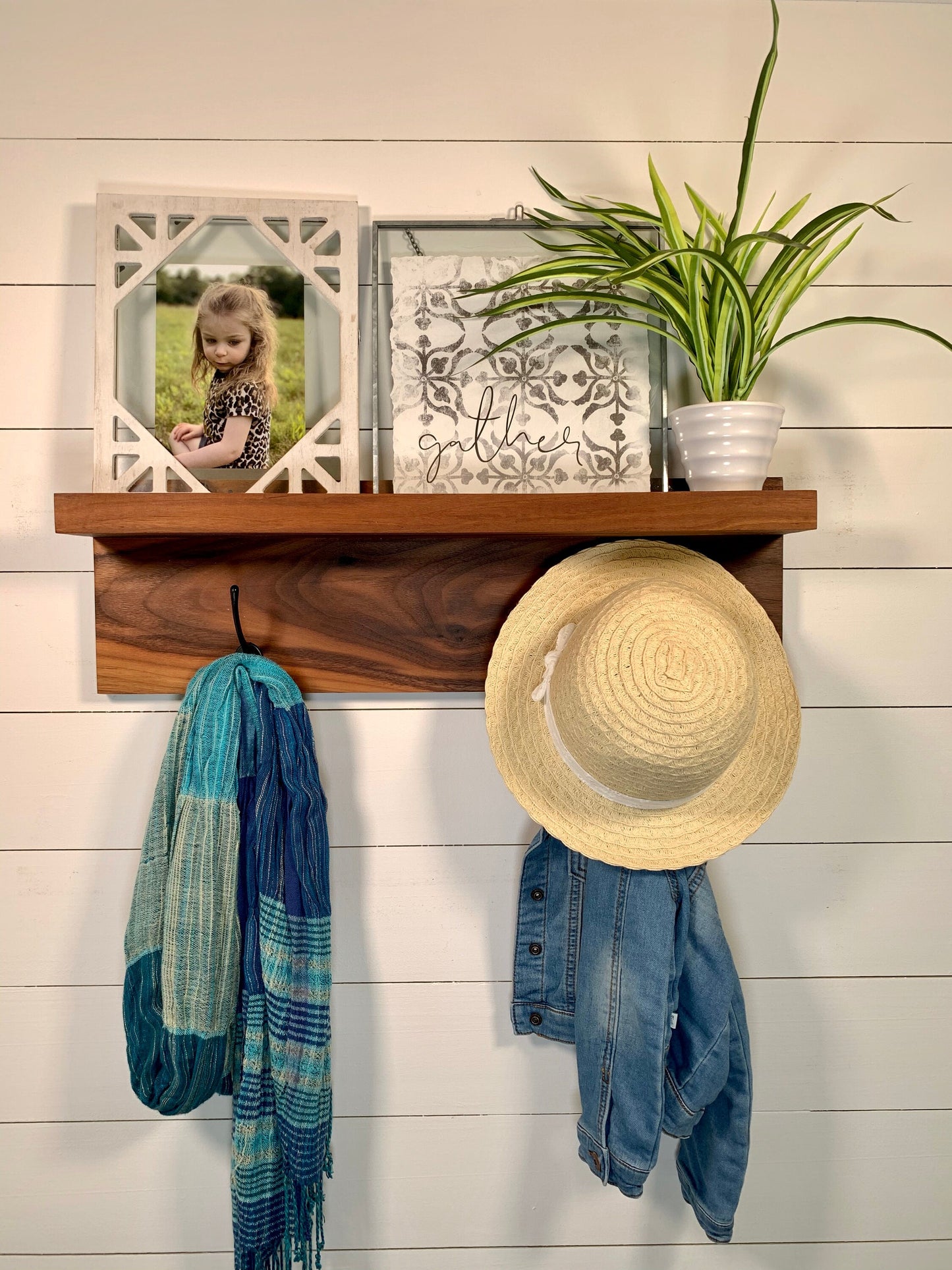 Walnut Entryway & Mudroom Coat Rack