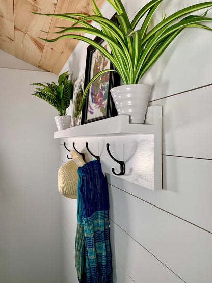 White Entryway & Mudroom Coat Rack