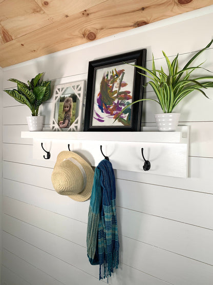 White Entryway & Mudroom Coat Rack