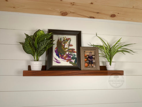 Extra-Deep Mahogany Picture Ledge – Rowe Station Woodworks